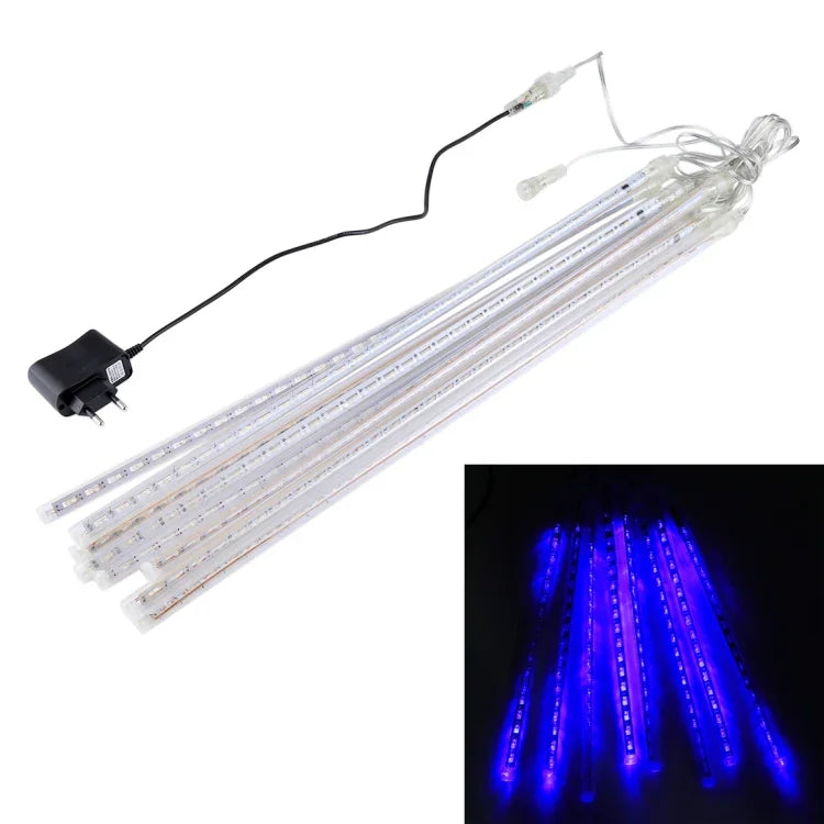 Đèn trang trí LED, đường kính ống: 1,2cm, AC 100-240V, có thể chọn phích cắm US hoặc EU, 8 chiếc 50cm màu xanh dương, 8 chiếc 50cm nhiều màu, 8 chiếc 50cm ánh sáng trắng