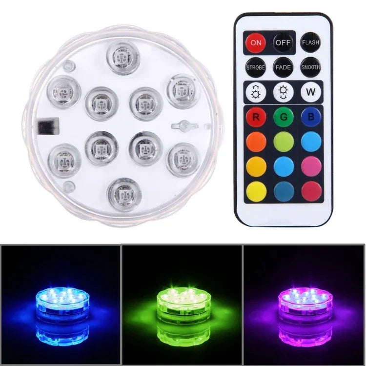 10 đèn LED hình trụ điều khiển từ xa, phạm vi điều khiển từ xa (khu vực mở): 24-30 feet, 10 đèn LED
