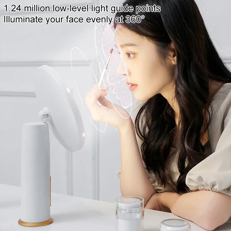Gương trang điểm để bàn LED thông minh có đèn chiếu sáng, ánh sáng trắng, ánh sáng trắng