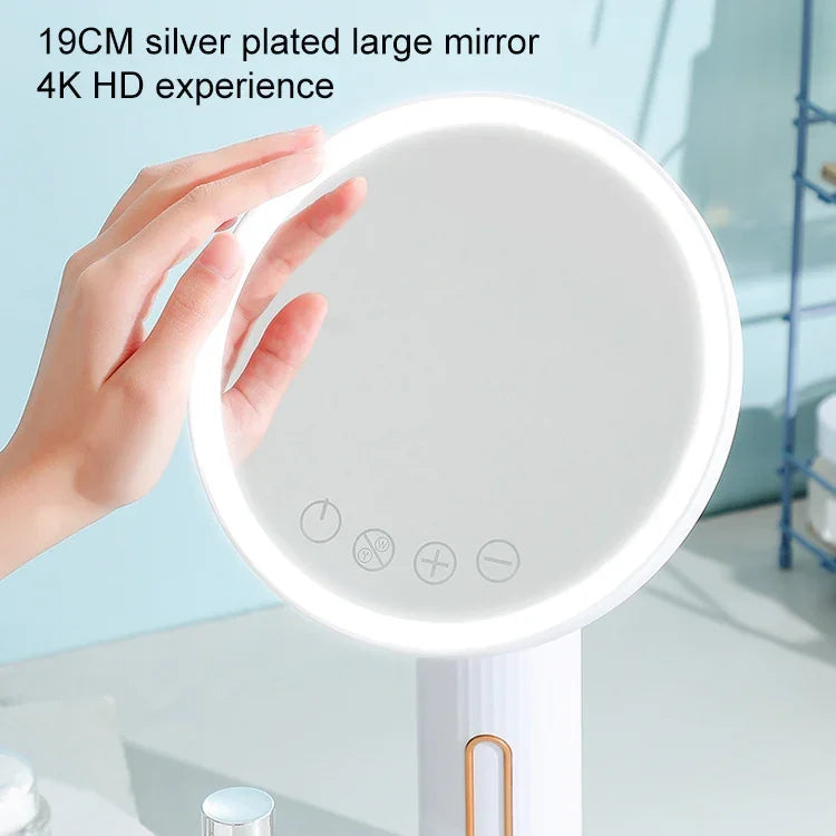 Gương trang điểm để bàn LED thông minh có đèn chiếu sáng, ánh sáng trắng, ánh sáng trắng