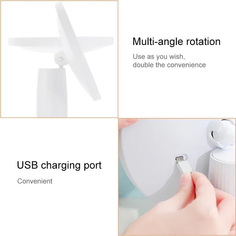 Gương trang điểm để bàn LED thông minh có đèn chiếu sáng, ánh sáng trắng, ánh sáng trắng