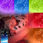 Đèn dây đồng RGB trang trí Giáng Sinh điều khiển qua ứng dụng Bluetooth, dài 10m 100 bóng LED, 10m 100 bóng LED