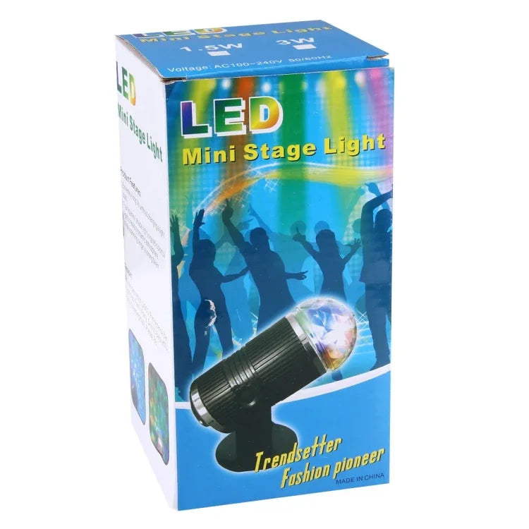 Đèn sân khấu LED quả cầu ma thuật mini 3W xoay, phích cắm EU