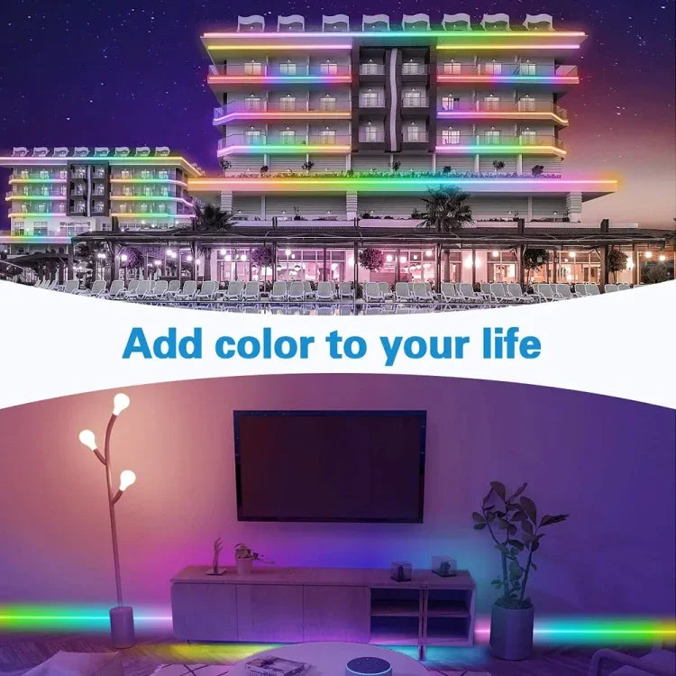 Đèn dây LED WS2812B RGB 5050 SMD chống nước, 30 bóng LED/m, DC 12V, dài 5m, đèn dây có vỏ 30 bóng LED/m