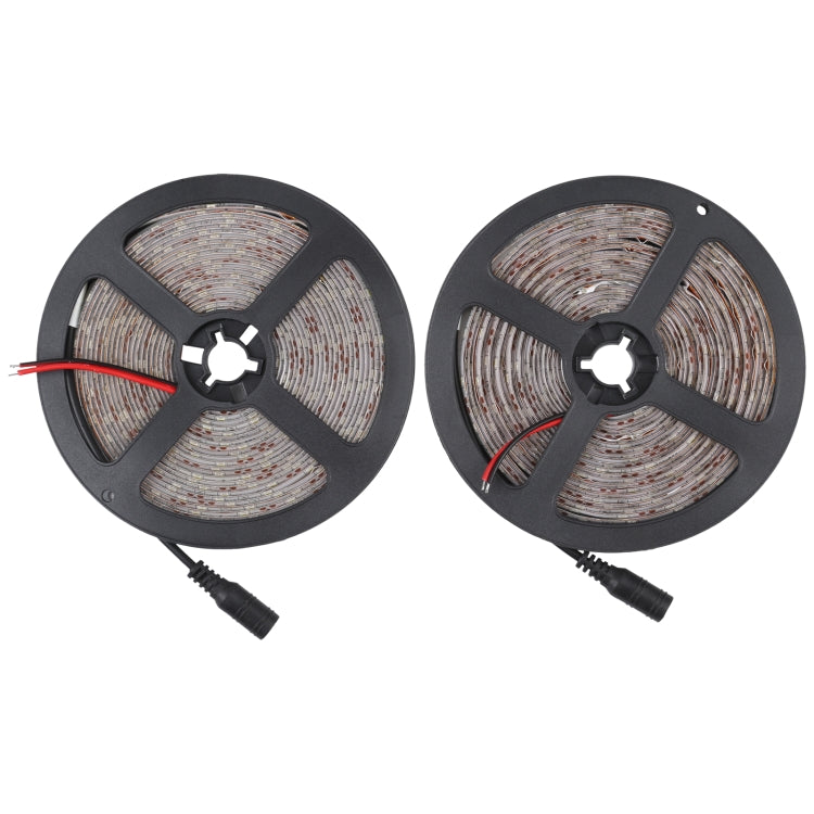 2 chiếc đèn dây LED 2835 SMD ánh sáng trắng/ánh sáng trắng ấm có thể điều chỉnh độ sáng, 60 bóng LED/m, dài 5m, 12V 2A 100-240V, LED 2835 SMD, 5m x 2