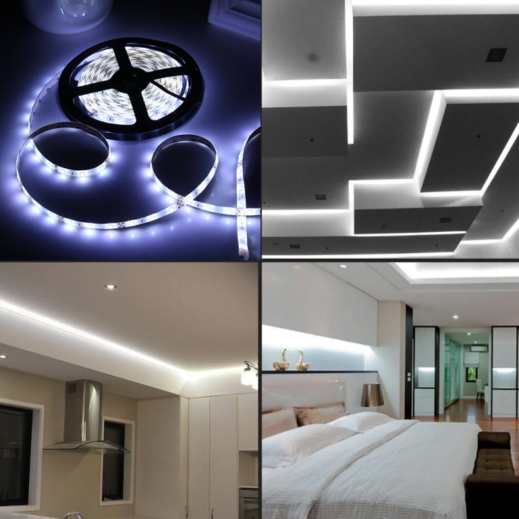 2 chiếc đèn dây LED 2835 SMD ánh sáng trắng/ánh sáng trắng ấm có thể điều chỉnh độ sáng, 60 bóng LED/m, dài 5m, 12V 2A 100-240V, LED 2835 SMD, 5m x 2