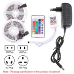 2 cái bảng mạch trần đèn LED dây 5050 SMD RGB, 30 LED/m, chiều dài: 5m, 12V 2A 100-240V, kèm bộ điều khiển vẽ 24 phím, đèn LED 5050 SMD RGB, 5m x 2