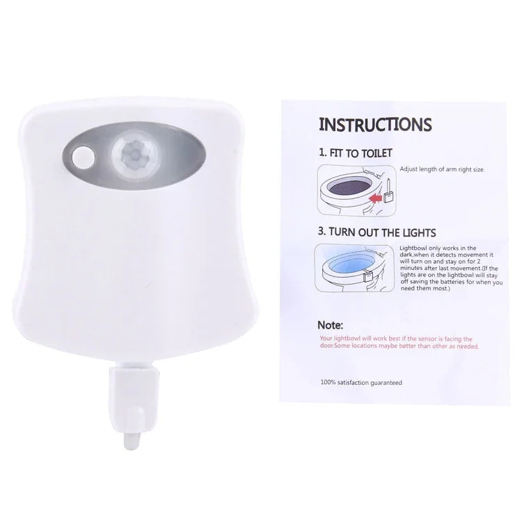 Đèn ngủ cảm biến chuyển động 8 màu trong nhà đèn LED che nắp bệ toilet, LED1660, LED1660US