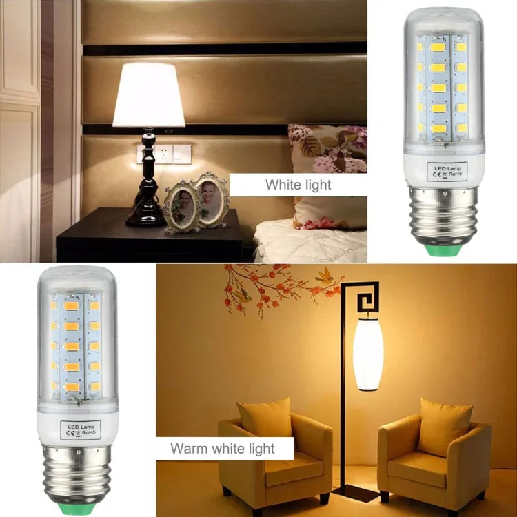 Bóng đèn tiết kiệm năng lượng SMD 5730, DC 12-30V, E27 36 đèn LED ánh sáng trắng, E27 36 đèn LED ánh sáng trắng ấm