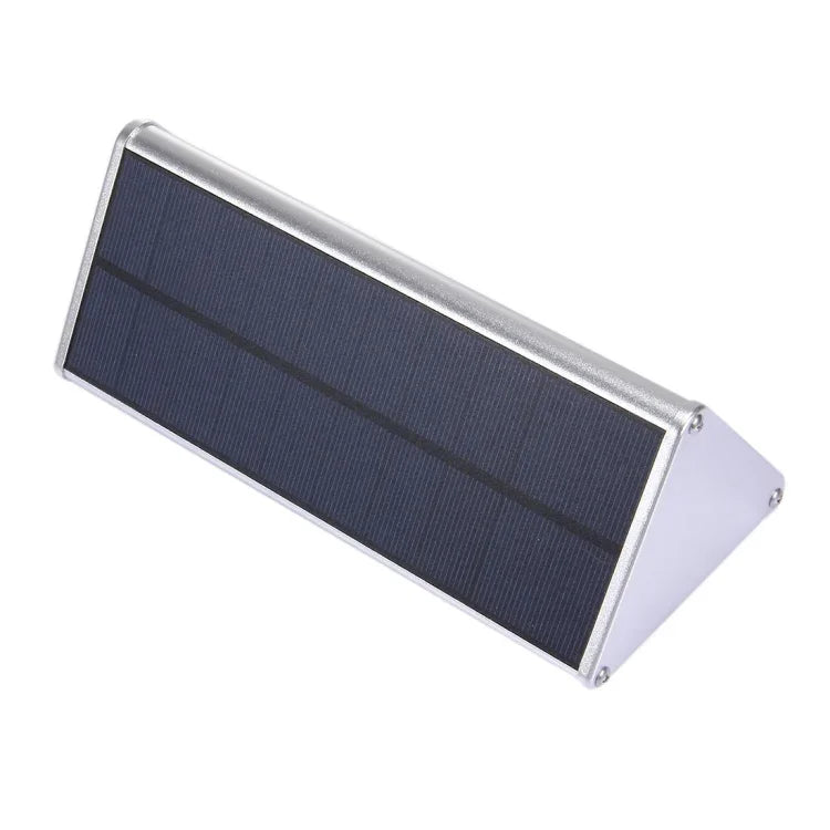 Đèn tường tam giác tiết kiệm năng lượng 800 LM 48 đèn LED SMD 2835 cảm biến với tấm pin năng lượng mặt trời và công tắc ẩn cho sân vườn / sân trong / cắm trại ngoài trời (Bạc)