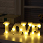 Đèn bàn tiệc lễ hội dùng 2 pin AA, đèn cưới đèn ngủ, chữ LOVE (đỏ), chữ LOVE (trắng)