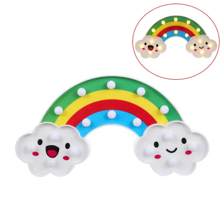 Đèn bàn tiệc lễ hội dùng 2 pin AA, đèn ngủ cầu vồng
