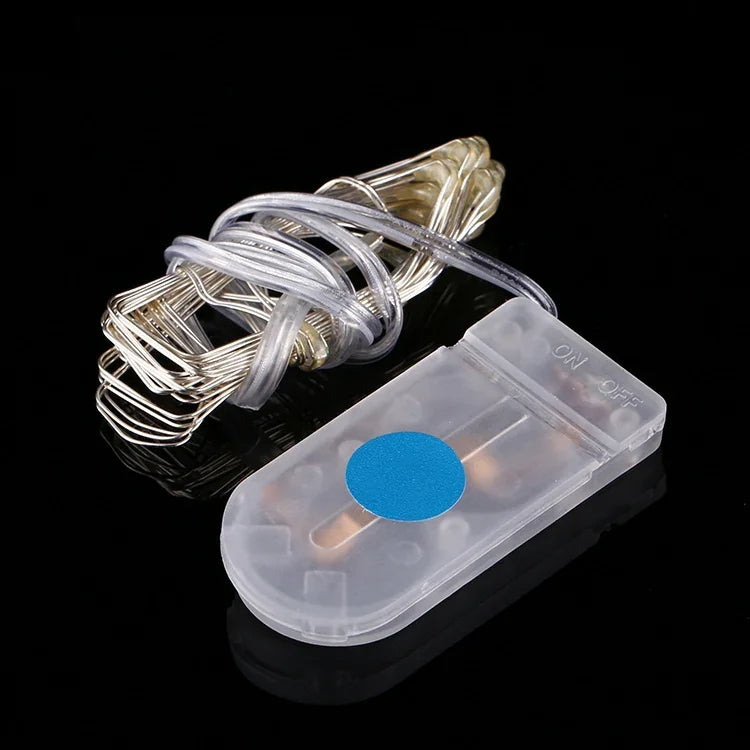 20 đèn LED SMD 0603 chống nước IP65 dùng pin nút CR2032, đèn xanh dương 2m, đèn xanh lá 2m, đèn đỏ 2m