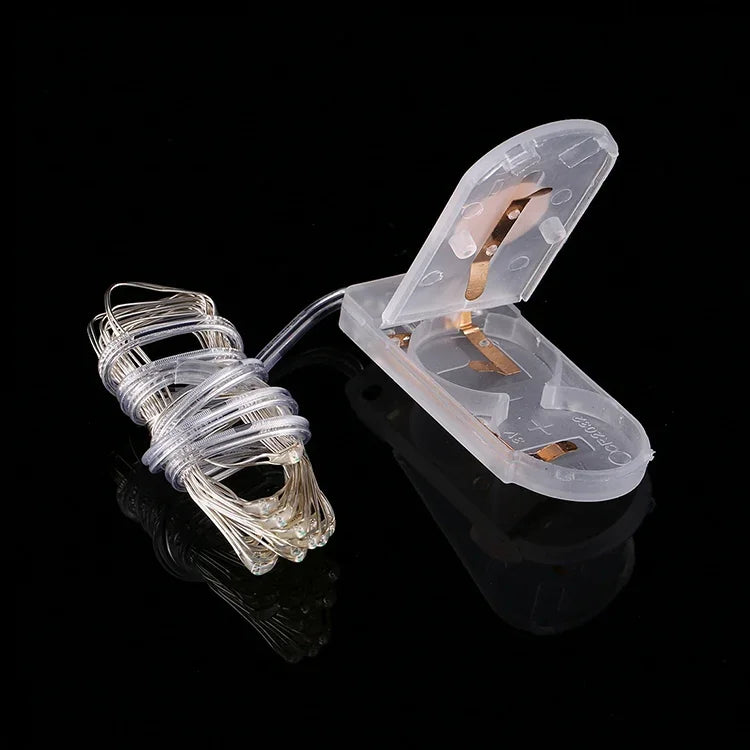 20 đèn LED SMD 0603 chống nước IP65 dùng pin nút CR2032, đèn xanh dương 2m, đèn xanh lá 2m, đèn đỏ 2m