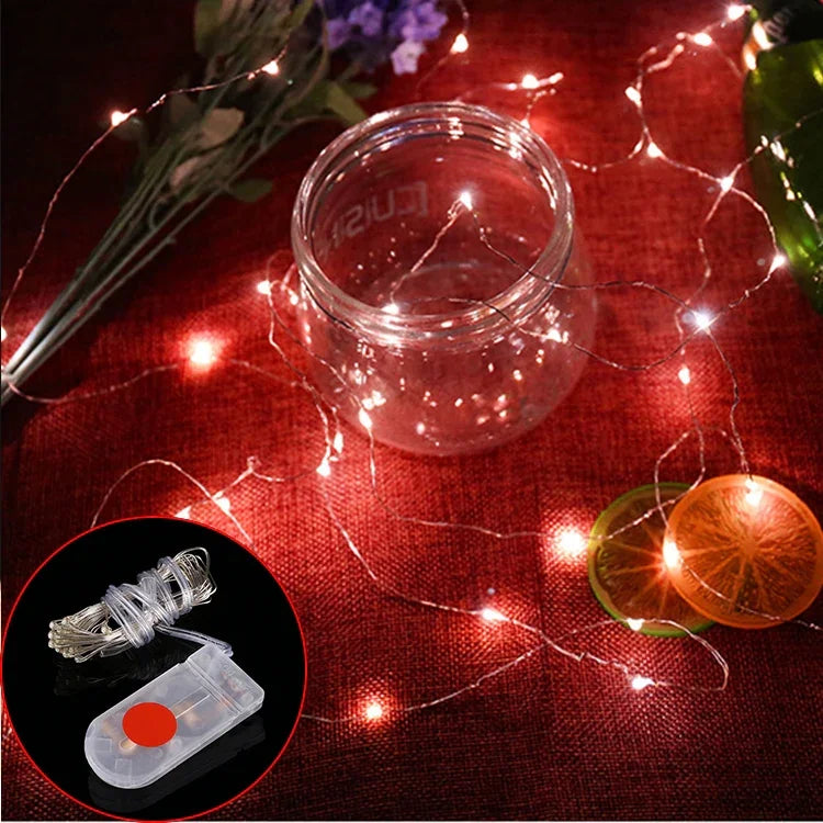 20 đèn LED SMD 0603 chống nước IP65 dùng pin nút CR2032, đèn xanh dương 2m, đèn xanh lá 2m, đèn đỏ 2m
