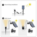 Đèn pha năng lượng mặt trời 3W Một cho Ba ngoài trời IP65 chống nước cảm biến điều khiển ánh sáng đèn cỏ, quang thông: 300-400lm (RGB cố định tuần hoàn), Một cho Ba