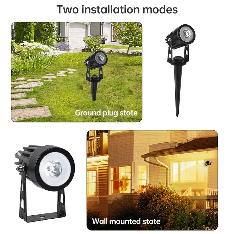 Đèn pha năng lượng mặt trời 3W Một cho Ba ngoài trời IP65 chống nước cảm biến điều khiển ánh sáng đèn cỏ, quang thông: 300-400lm (RGB cố định tuần hoàn), Một cho Ba