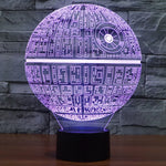 Đèn bàn sáng tạo 7 màu thay đổi màu sắc hiệu ứng hình ảnh nổi, đèn ngủ phong cách Death Star