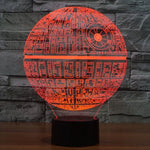 Đèn bàn sáng tạo 7 màu thay đổi màu sắc hiệu ứng hình ảnh nổi, đèn ngủ phong cách Death Star