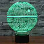 Đèn bàn sáng tạo 7 màu thay đổi màu sắc hiệu ứng hình ảnh nổi, đèn ngủ phong cách Death Star