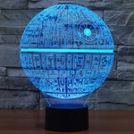 Đèn bàn sáng tạo 7 màu thay đổi màu sắc hiệu ứng hình ảnh nổi, đèn ngủ phong cách Death Star