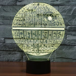 Đèn bàn sáng tạo 7 màu thay đổi màu sắc hiệu ứng hình ảnh nổi, đèn ngủ phong cách Death Star
