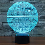 Đèn bàn sáng tạo 7 màu thay đổi màu sắc hiệu ứng hình ảnh nổi, đèn ngủ phong cách Death Star