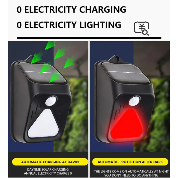 Đèn báo động chống trộm năng lượng mặt trời điều khiển từ xa cảm ứng cơ thể người