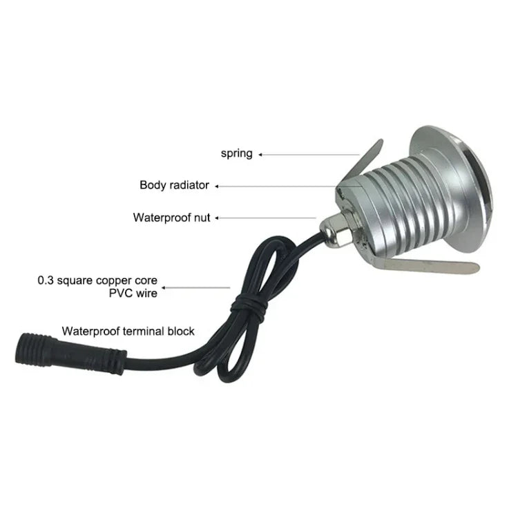 Đèn chôn LED phân cực 3W IP67 chống nước đèn vỏ rùa ngoài trời sân vườn đèn cỏ, ánh sáng trắng ấm 3000K Q3 ánh sáng ba chiều, ánh sáng trắng ấm 3000K Q3