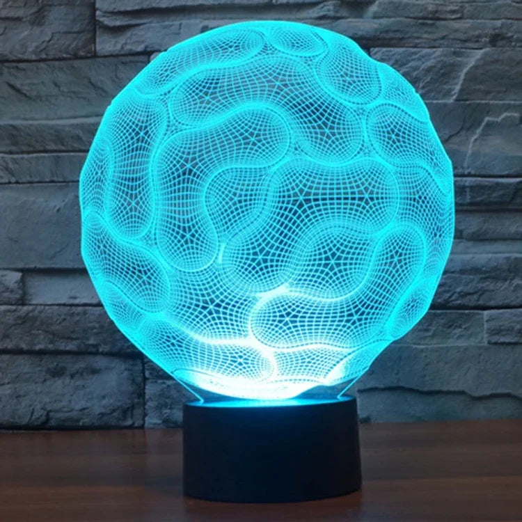 Đèn bàn stereo trực quan sáng tạo đổi màu 7 màu, đèn ngủ kiểu não bộ