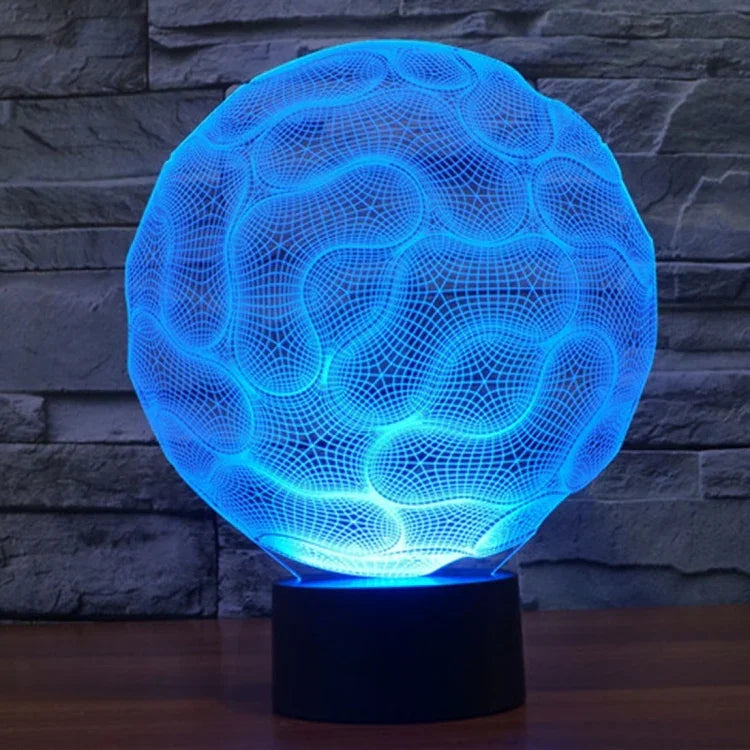 Đèn bàn stereo trực quan sáng tạo đổi màu 7 màu, đèn ngủ kiểu não bộ