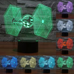 Đèn bàn stereo trực quan sáng tạo đổi màu 7 màu, đèn ngủ kiểu TIE Fighter