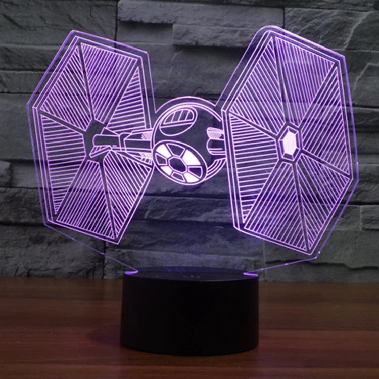 Đèn bàn stereo trực quan sáng tạo đổi màu 7 màu, đèn ngủ kiểu TIE Fighter