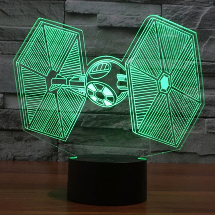 Đèn bàn stereo trực quan sáng tạo đổi màu 7 màu, đèn ngủ kiểu TIE Fighter