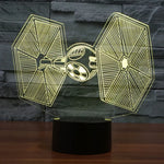 Đèn bàn stereo trực quan sáng tạo đổi màu 7 màu, đèn ngủ kiểu TIE Fighter