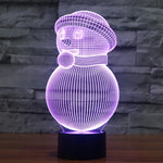 Đèn bàn đèn stereo trực quan sáng tạo đổi màu 7 màu, kiểu người tuyết