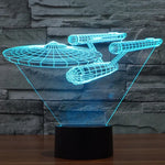 Đèn bàn đèn stereo trực quan sáng tạo đổi màu 7 màu, kiểu tàu chiến Star Trek