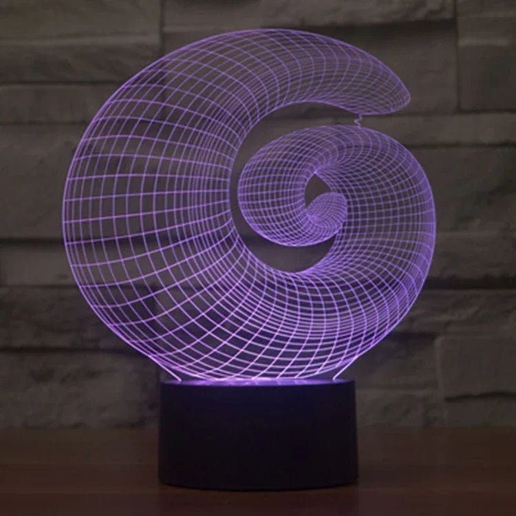 Đèn bàn stereo trực quan sáng tạo đổi màu 7 sắc, Đèn ngủ, kiểu trừu tượng
