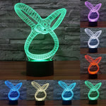 Đèn bàn stereo trực quan sáng tạo đổi màu 7 sắc, Đèn ngủ, kiểu trừu tượng mẫu 2