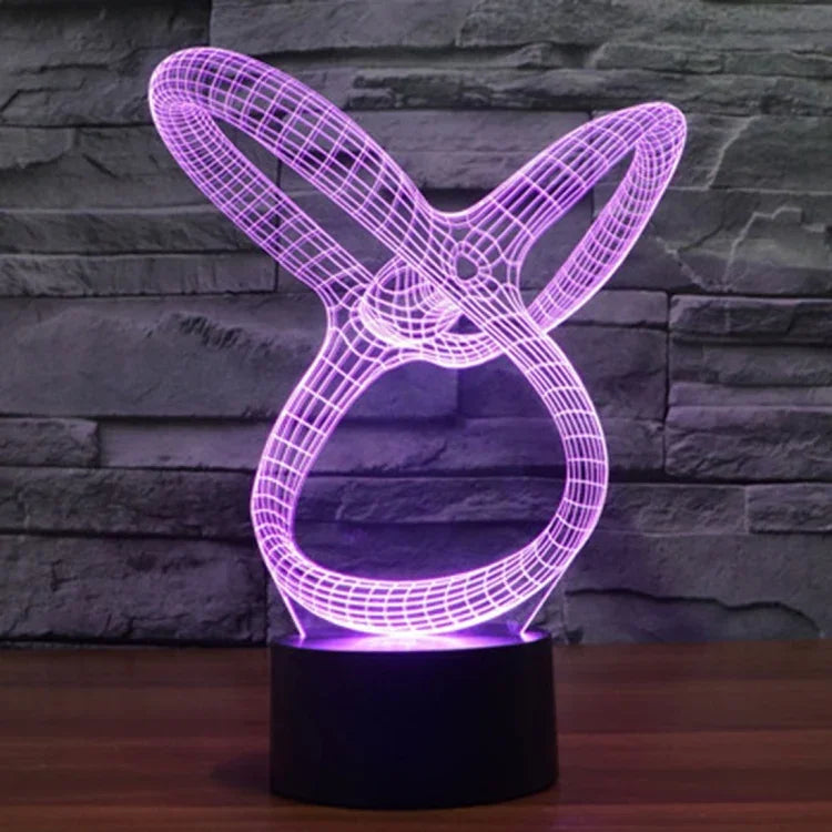 Đèn bàn stereo trực quan sáng tạo đổi màu 7 sắc, Đèn ngủ, kiểu trừu tượng mẫu 2