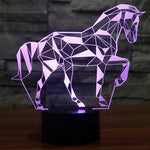 7 Color Discoloration Creative Visual Stereo Lamp Desk Lamp Night Light, Horse Shape