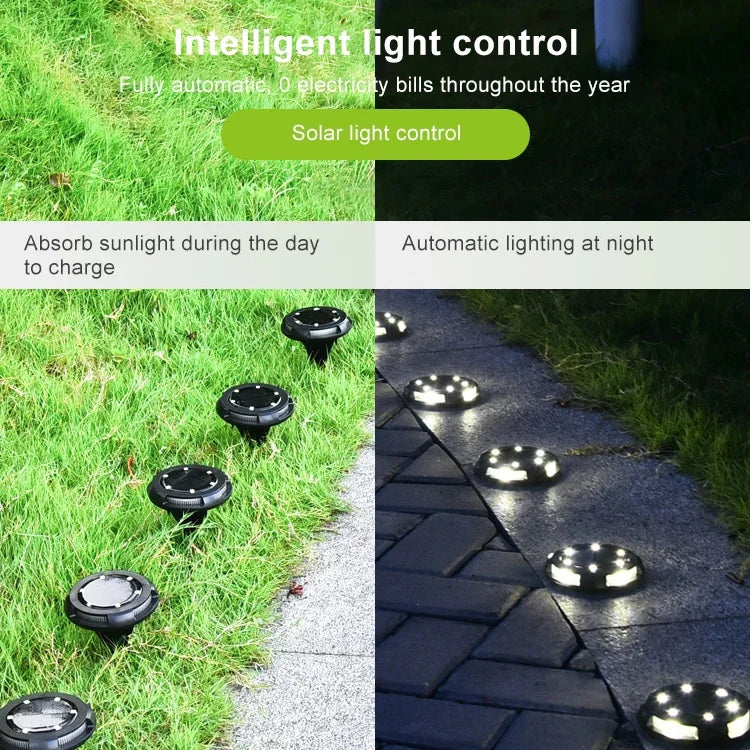 Đèn chôn ngoài trời năng lượng mặt trời chống nước 10 LED