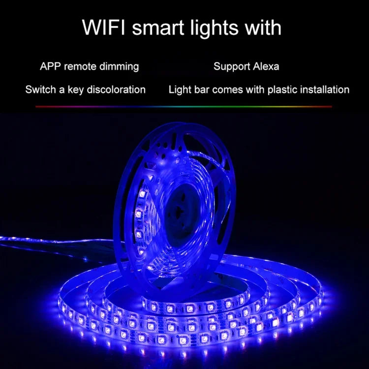 300 đèn LED SMD 5050 đèn màu điều khiển từ xa qua ứng dụng, tương thích Alexa & Google Home