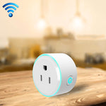 Ổ cắm thông minh hình tròn 10A WiFi 2.4GHz mini, điều khiển từ xa qua APP, hẹn giờ, tương thích Alexa & Google Home, đèn thở nhiều màu, AC 100-240V, phích cắm Mỹ