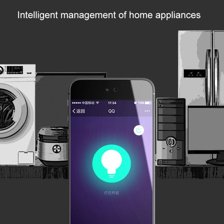 Ổ cắm thông minh hình tròn 10A WiFi 2.4GHz mini, điều khiển từ xa qua APP, hẹn giờ, tương thích Alexa & Google Home, đèn thở nhiều màu, AC 100-240V, phích cắm Mỹ