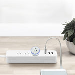 Ổ cắm thông minh hình tròn 10A WiFi 2.4GHz mini, điều khiển từ xa qua APP, hẹn giờ, tương thích Alexa & Google Home, đèn thở nhiều màu, AC 100-240V, phích cắm Mỹ