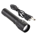 Đèn pin sạc USB A2 chống nước có thể zoom XPE + COB với 3 chế độ & hộp đựng, A2