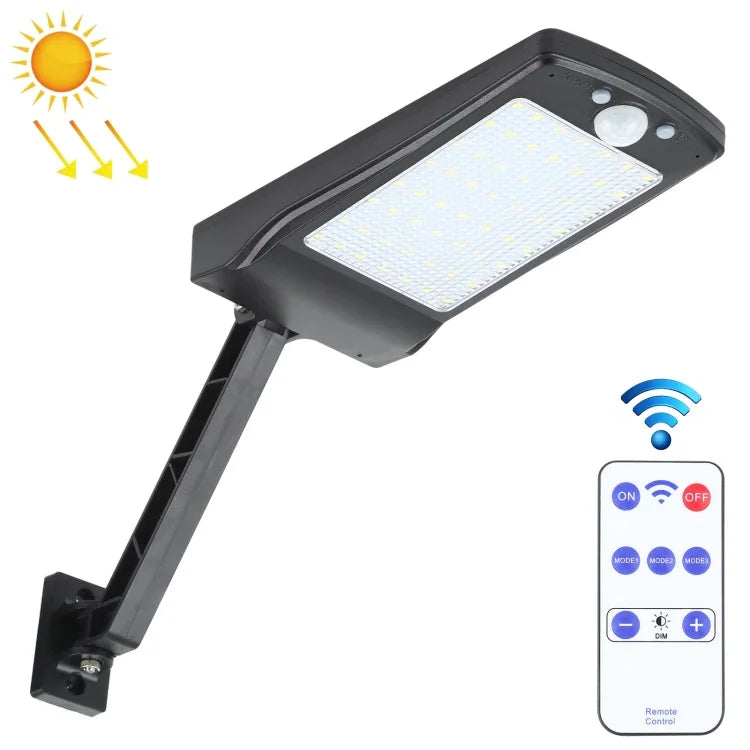 Đèn tường năng lượng mặt trời 12W 56 LED SMD 2835 ngoài trời IP65 chống nước điều khiển từ xa cảm biến chuyển động người
