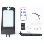 Đèn tường năng lượng mặt trời 12W 56 LED SMD 2835 ngoài trời IP65 chống nước điều khiển từ xa cảm biến chuyển động người