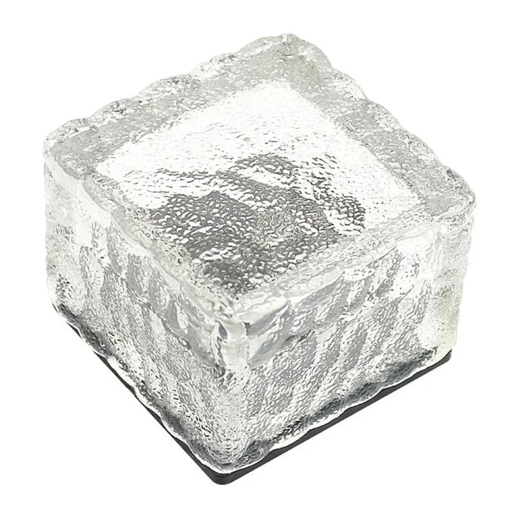 Đèn chôn LED ngoài trời bằng kính cường lực hình vuông năng lượng mặt trời trang trí sân vườn IP55 chống nước, kích thước: 7 x 7 x 5cm